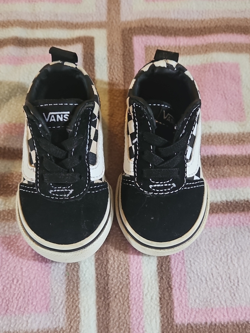 Vans Toddler Black & White Checkerboard Old Skool Sneakers